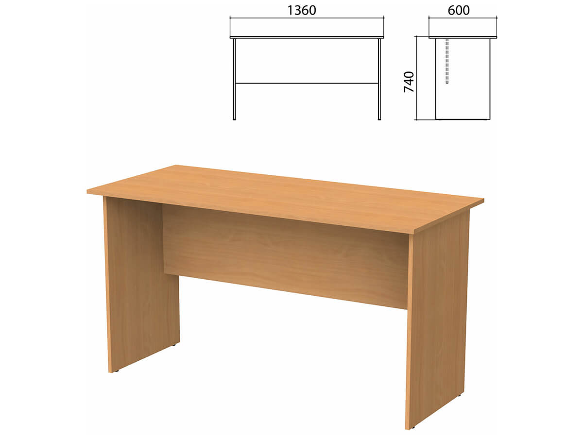 Бюджет Стол письменный Бюджет, 1360х600х740 мм, груша ароза, 402661-336