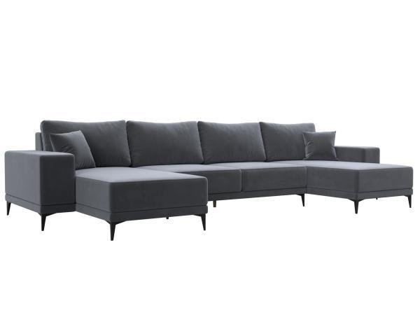 Диван Хит Диванов Льюес велюр, серый