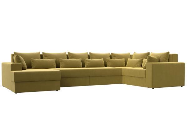 Диван Хит Диванов Майами правый микровельвет, еврокнижка, желтый