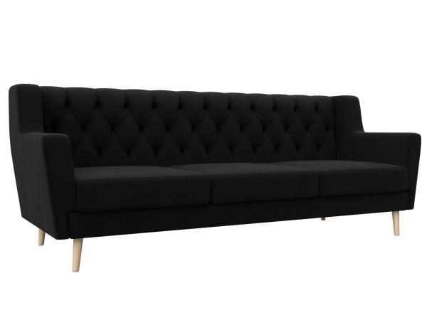 Диван кухонный прямой Хит Диванов Брайтон микровельвет, черный