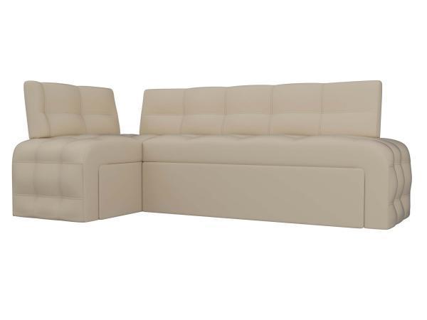 Диван кухонный угловой Хит Диванов Люксор правый экокожа, дельфин, бежевый