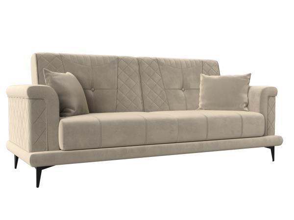 Диван прямой Хит Диванов Неаполь микровельвет, книжка, бежевый