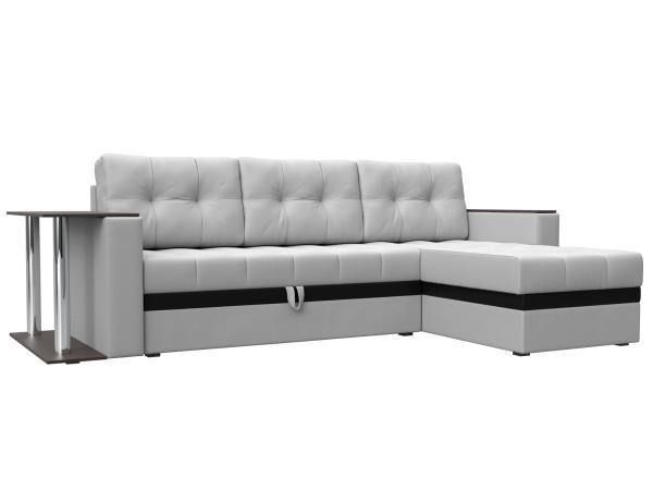 Диван угловой Хит Диванов Атланта М правый экокожа, дельфин, белый