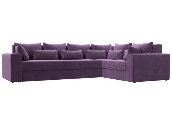 Диван угловой Хит Диванов Майами правый микровельвет, еврокнижка, сиреневый