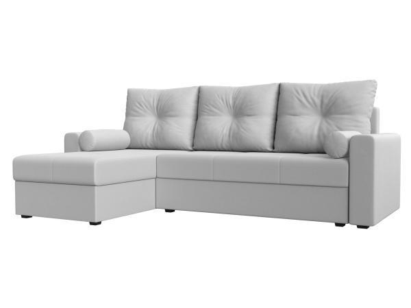 Диван угловой Хит Диванов Верона Лайт правый экокожа, еврокнижка, белый