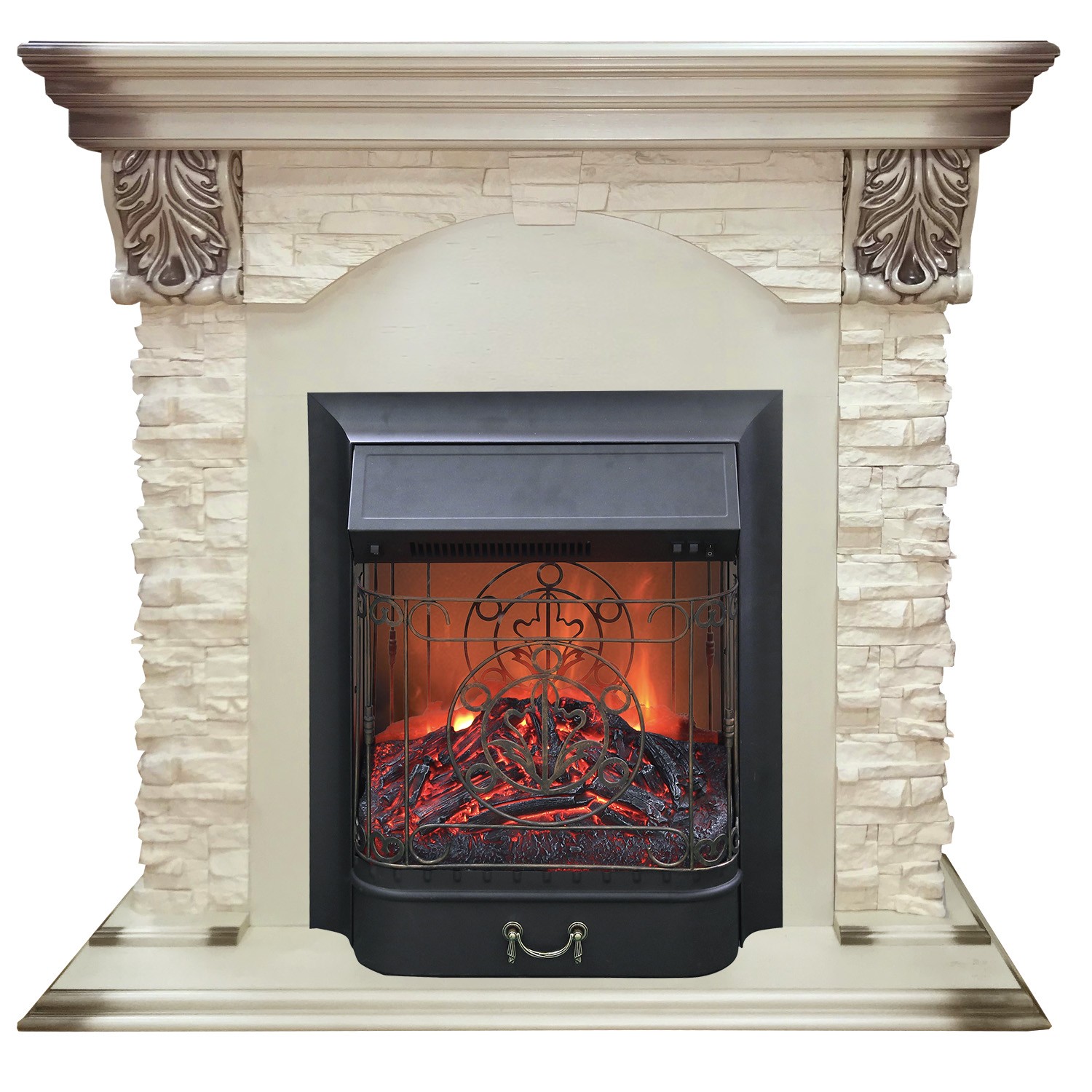 Электрический камин RealFlame Dublin Lux WT с Majestic Lux black S