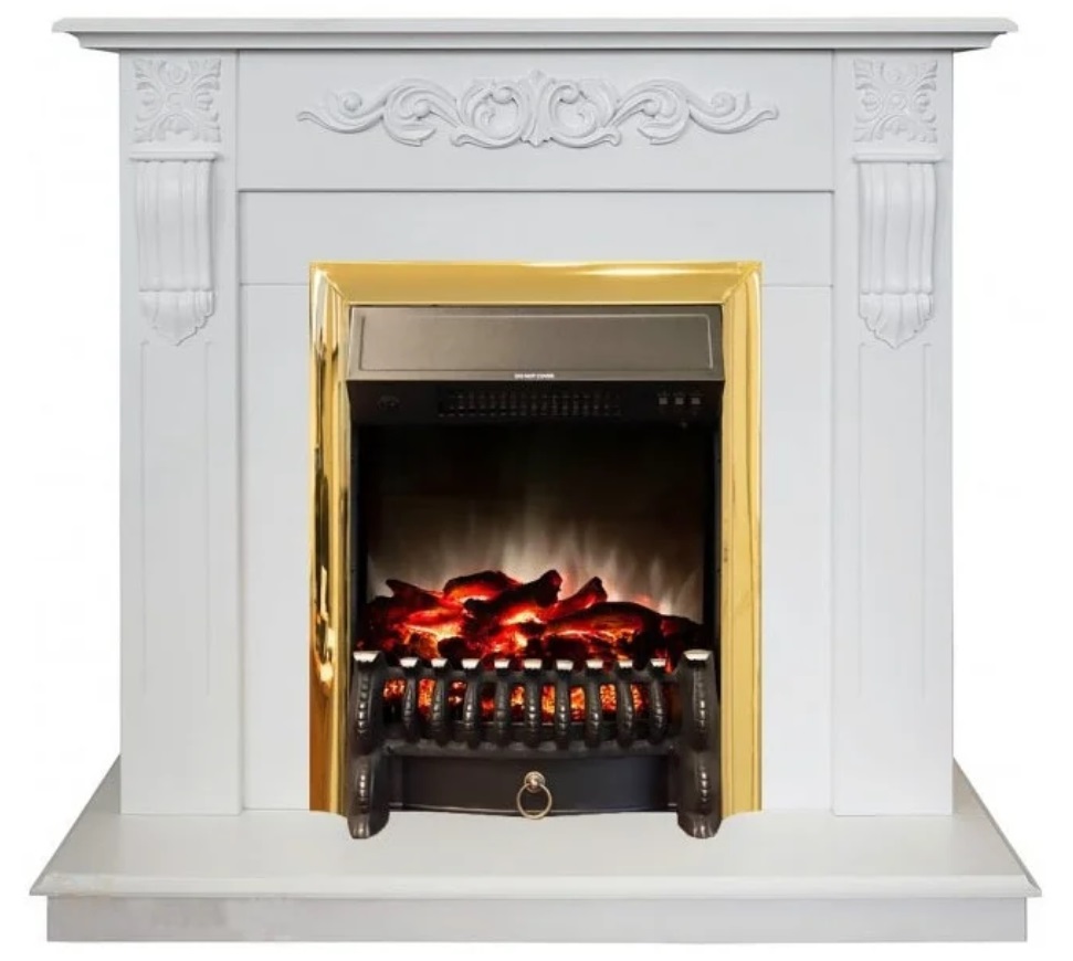 Каминокомплект Realflame Dominica STD/EUG WT 303007 с очагом Fobos LUX BR