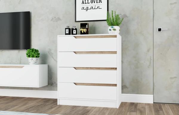 Комод Бонди-2 Белый для одежды 90x92x40 Мегамебель