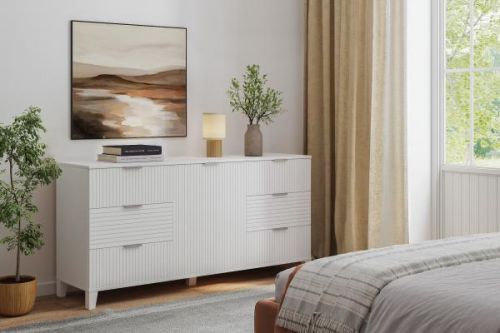 Комод Марвин 33 фрезеровка 8 Белый ШxГxВ 1500*400*700 Мегамебель