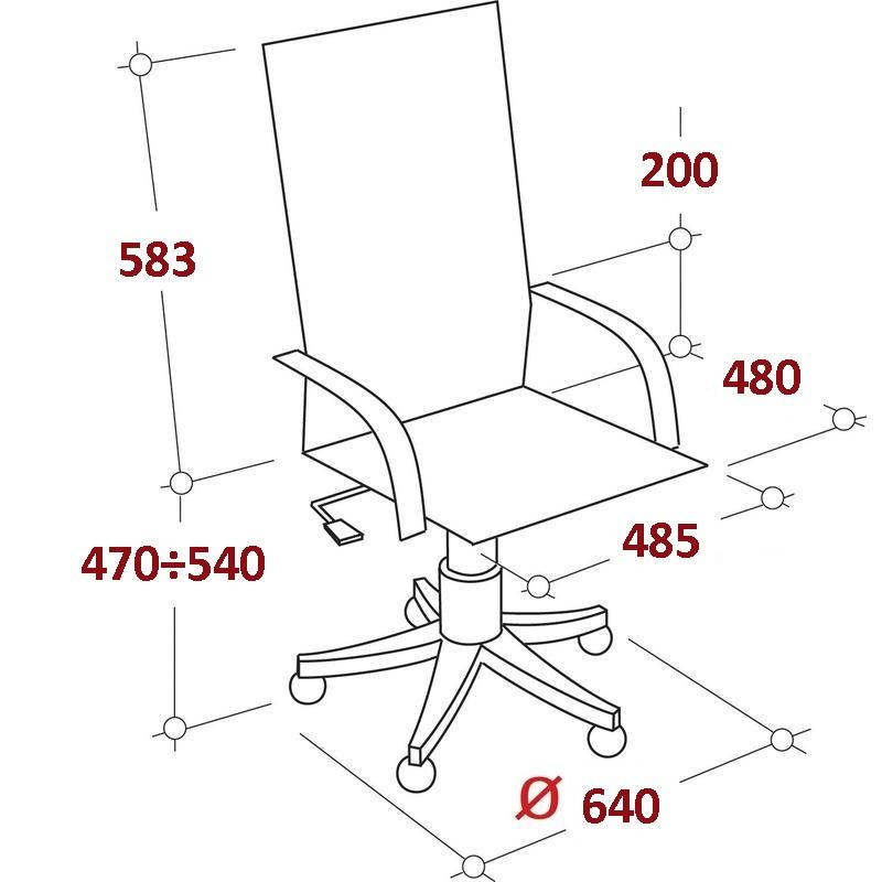 Кресло BN_Jl_Руководителя EChair-702 T net сетка черная, хром