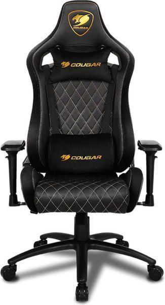 Кресло геймерское Cougar Armor S/фабрика - Экокожа черная с золотой строчкой