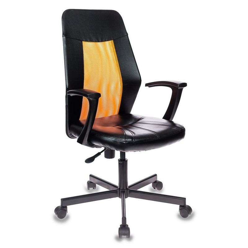 Кресло VB_EChair-225 PTW к/з черный, сетка оранжевая (TW38-3