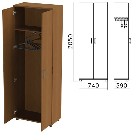 Монолит Шкаф для одежды Монолит, 740х390х2050 мм, цвет орех гварнери, ШМ49.3