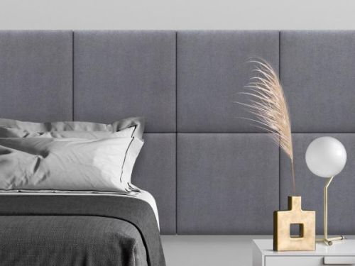 Мягкое изголовье кровати Alcantara Gray 50х50 см 2 шт.