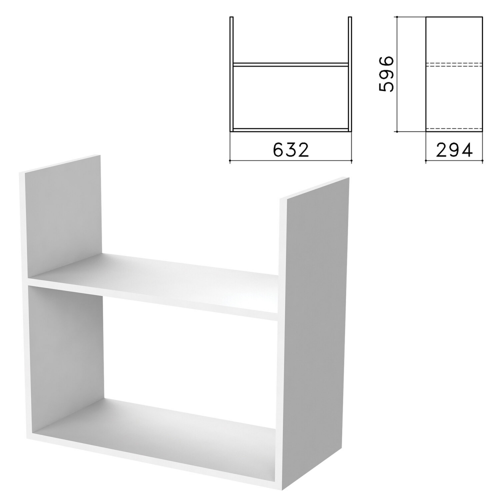 Полка навесная настенная Бюджет, 632х294х596 мм, белый, 402668-29