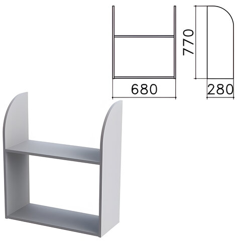 Полка навесная настенная Монолит, 680х280х770 мм