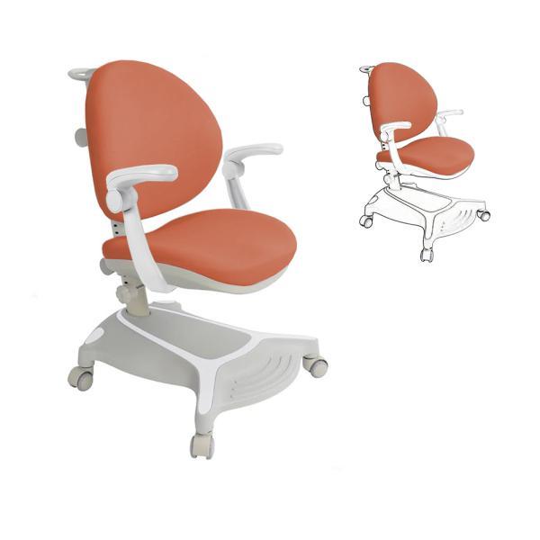 Растущее детское кресло с подлокотниками Cubby Adonis Grey с оранжевым чехлом