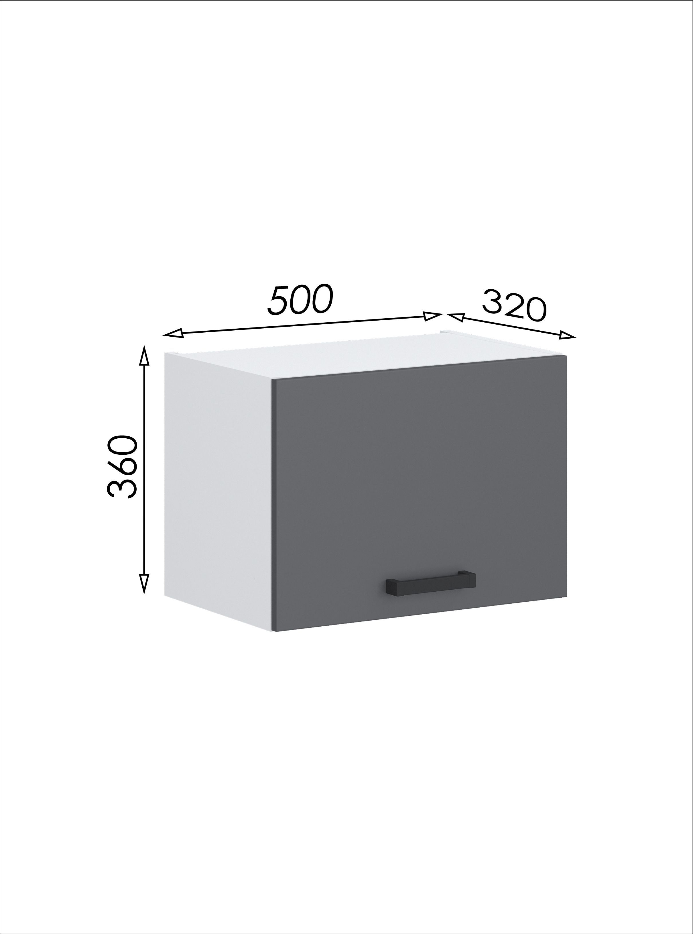 Шкаф навесной 19 МФ 1+1 (500х340х360, графит