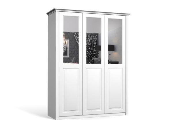 Шкаф распашной Классика Люкс-3.4 МДФ с зеркалом трёхдверный 140x240x60 Мегамебель
