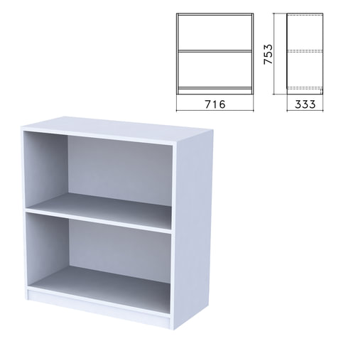 Шкаф (стеллаж) Бюджет, 716х333х753 мм, 1 полка, серый