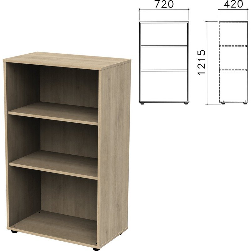 Шкаф (стеллаж) Приоритет, 720х420х1215 мм, 2 полки, кронберг, К-933