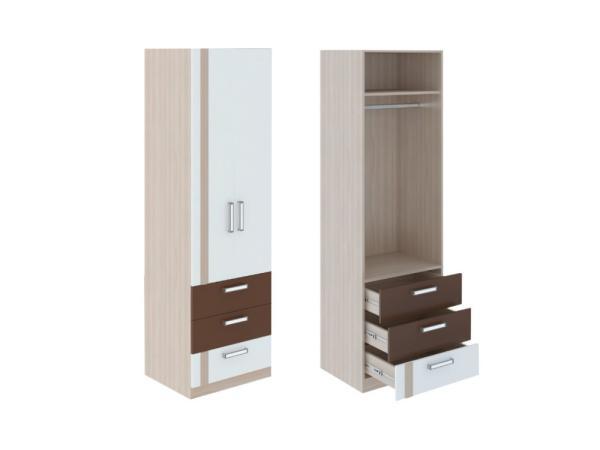 Шкаф Тиффани М21 Ясень шимо светлый / белый / арабика