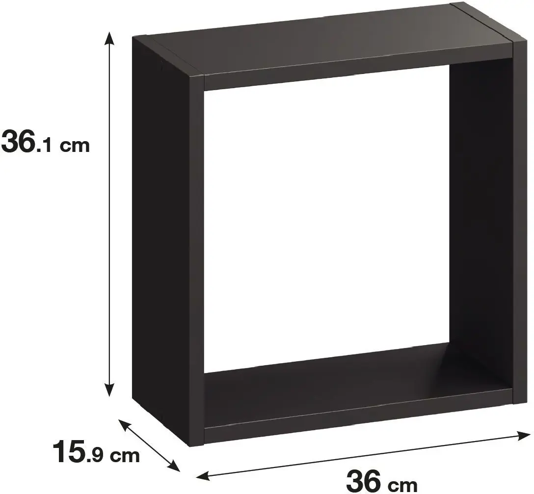 Стеллаж Spaceo KUB 1 секция 36x36x15.9 см ЛДСП цвет графит