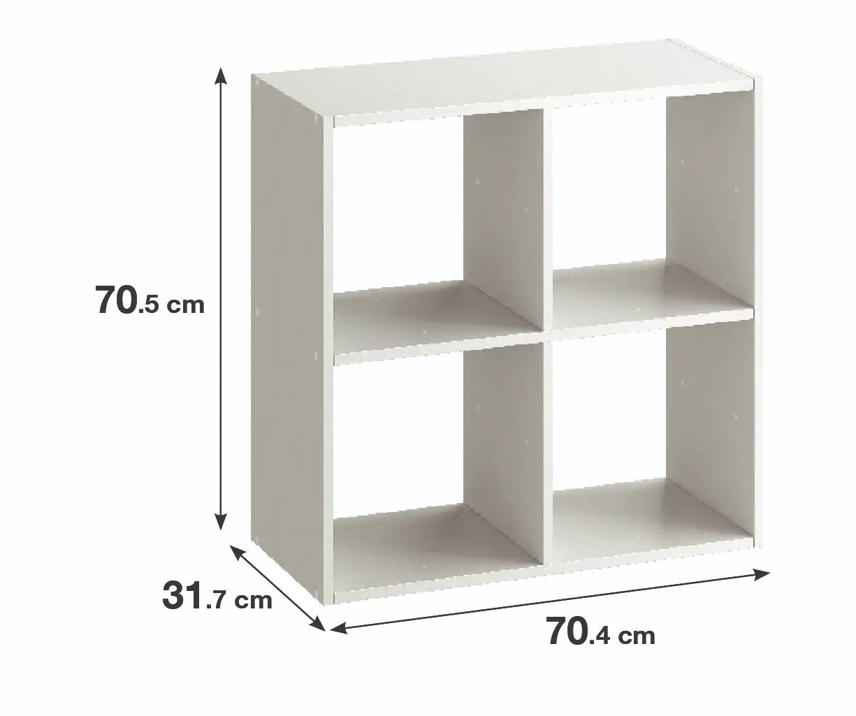 Стеллаж Spaceo KUB 4 секции 70x70x31.5 см ЛДСП цвет белый