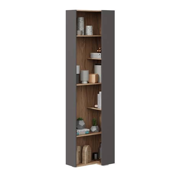 Стеллаж торцевой ТриЯ Порто Яблоня Беллуно/Графит софт